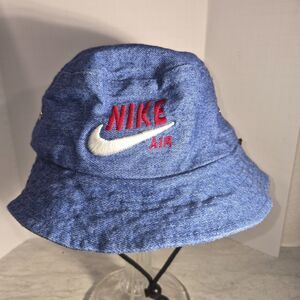 Nike Air Blue Bucket Hat with Draw String At Neck